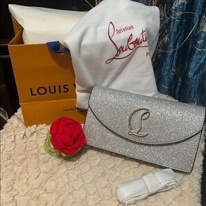 nwt Silver Glitter Envelope Clutch